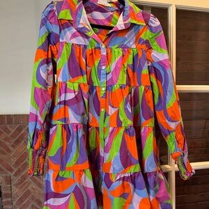 Peach Love California Multicolor Geometric Dress